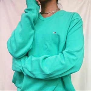 Turquoise Tommy Hilfiger Sweater